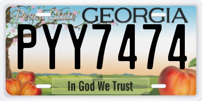 GA license plate PYY7474