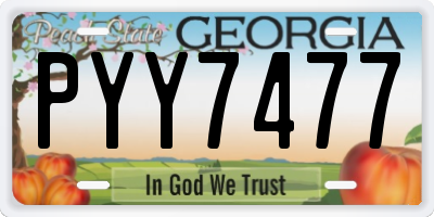 GA license plate PYY7477