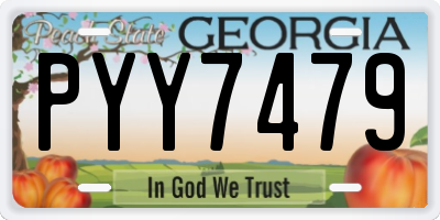 GA license plate PYY7479