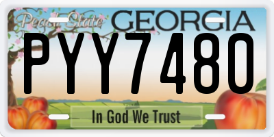 GA license plate PYY7480