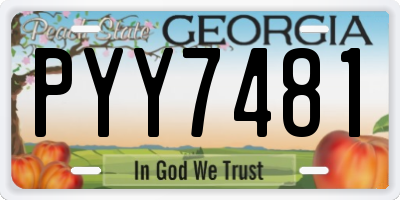 GA license plate PYY7481