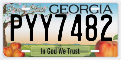 GA license plate PYY7482