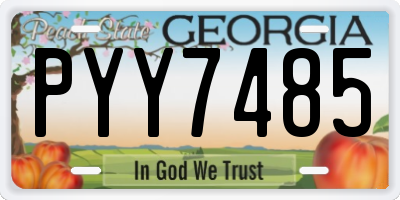 GA license plate PYY7485