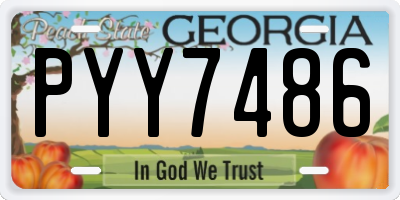 GA license plate PYY7486