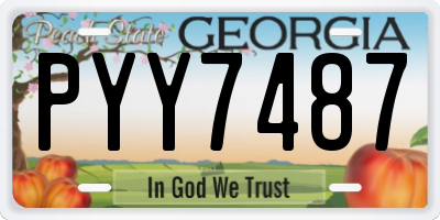 GA license plate PYY7487