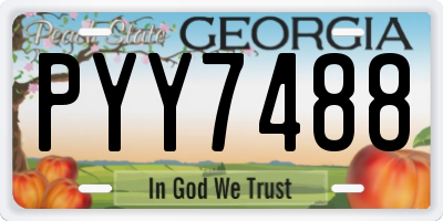 GA license plate PYY7488