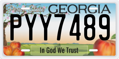 GA license plate PYY7489