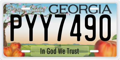 GA license plate PYY7490