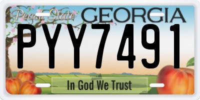 GA license plate PYY7491