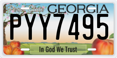 GA license plate PYY7495
