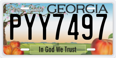GA license plate PYY7497