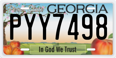 GA license plate PYY7498