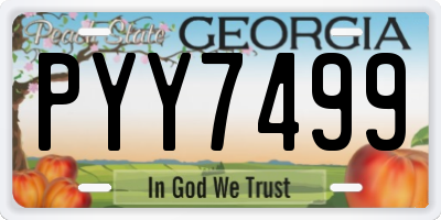 GA license plate PYY7499