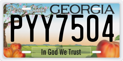 GA license plate PYY7504