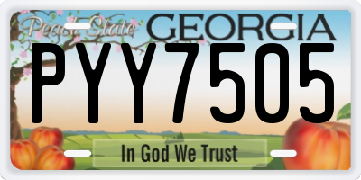 GA license plate PYY7505