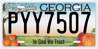 GA license plate PYY7507