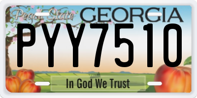 GA license plate PYY7510