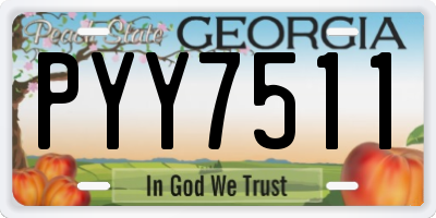 GA license plate PYY7511