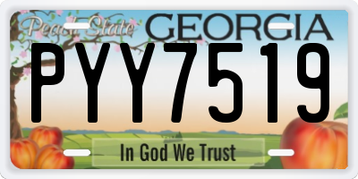 GA license plate PYY7519