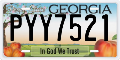 GA license plate PYY7521