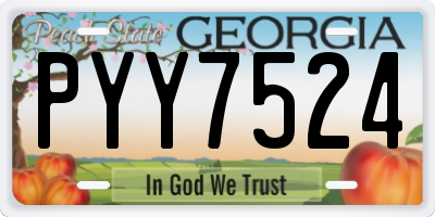 GA license plate PYY7524