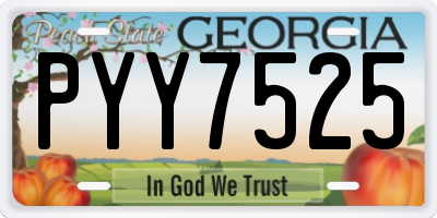 GA license plate PYY7525