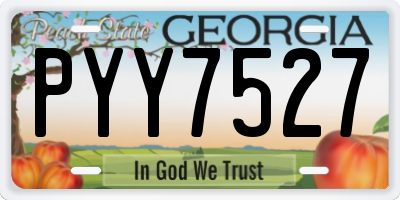 GA license plate PYY7527