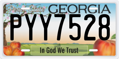 GA license plate PYY7528