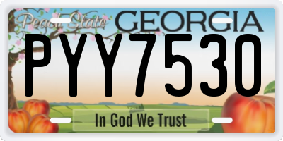 GA license plate PYY7530
