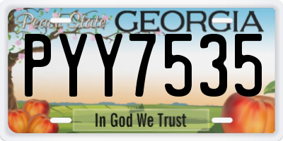 GA license plate PYY7535
