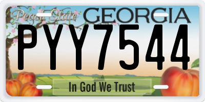 GA license plate PYY7544