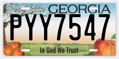 GA license plate PYY7547