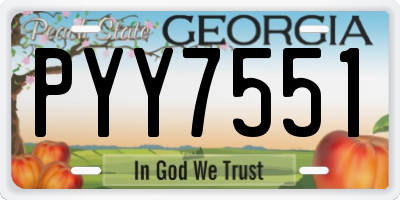 GA license plate PYY7551