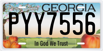 GA license plate PYY7556