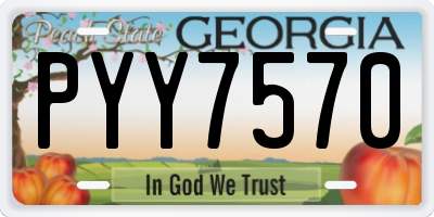 GA license plate PYY7570