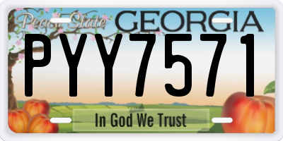 GA license plate PYY7571