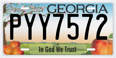 GA license plate PYY7572