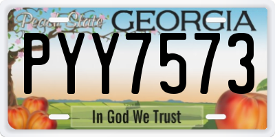 GA license plate PYY7573