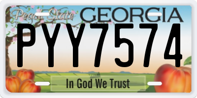 GA license plate PYY7574