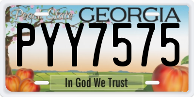 GA license plate PYY7575