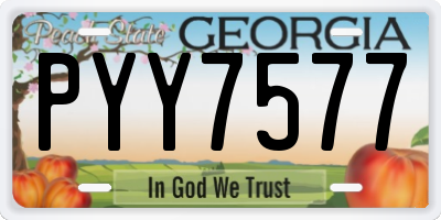 GA license plate PYY7577