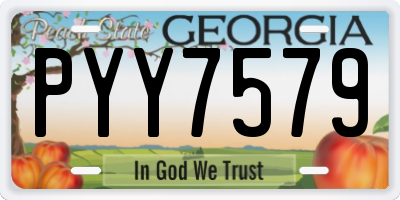 GA license plate PYY7579
