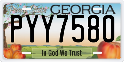 GA license plate PYY7580