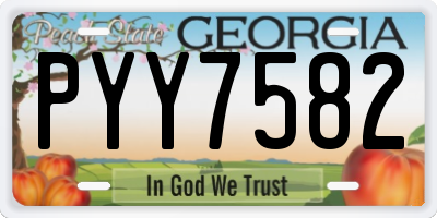 GA license plate PYY7582