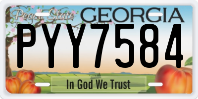 GA license plate PYY7584