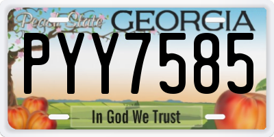 GA license plate PYY7585