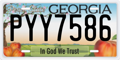 GA license plate PYY7586