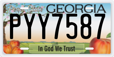 GA license plate PYY7587