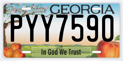 GA license plate PYY7590