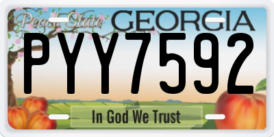 GA license plate PYY7592